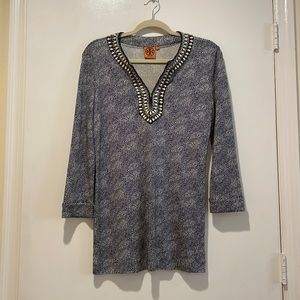 Tory Burch top with beaded neckline